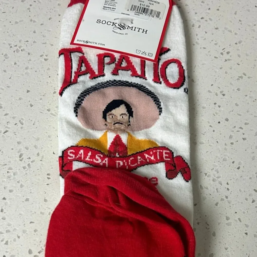 Socksmith Tapatío Salsa Picante Hot Sauce Women’s socks size 5-10.5 shoe NWT